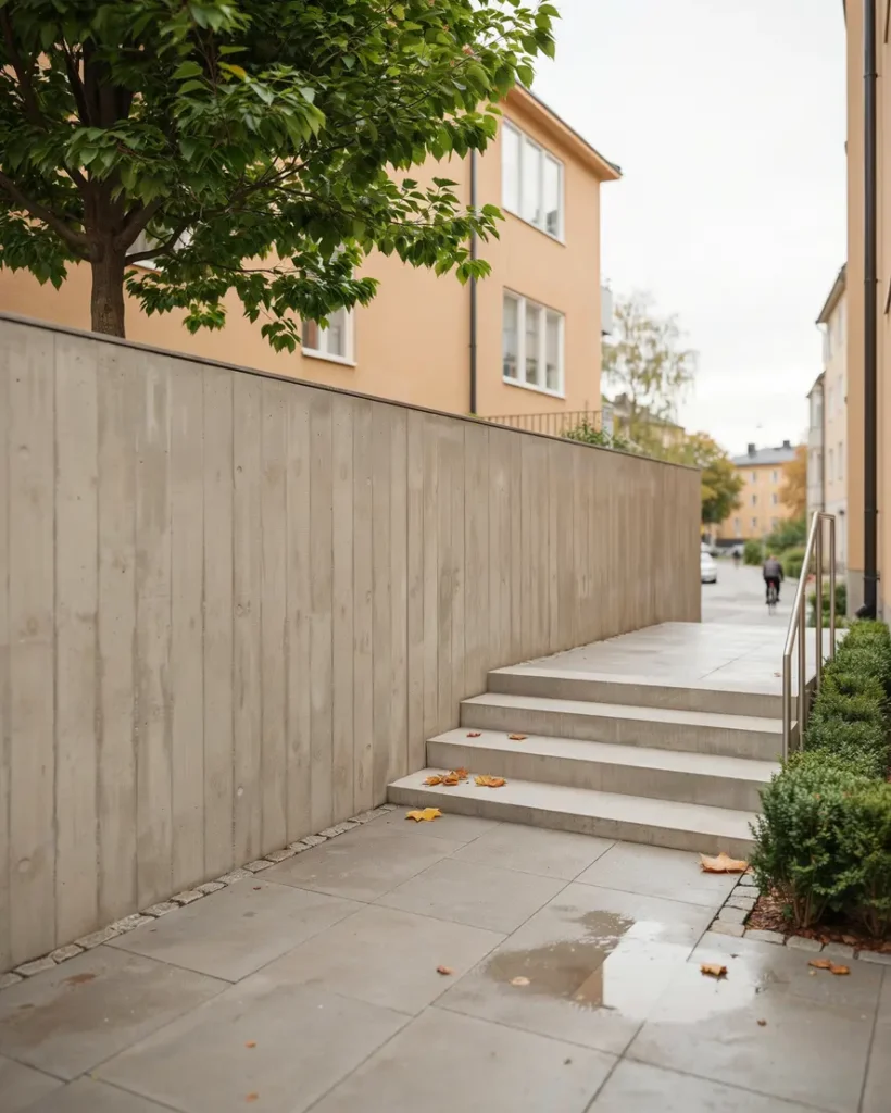ombyggnad av st dmur och trappor vid bostadsg rd i hallonbergen